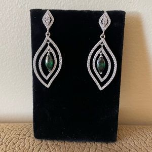 Luxury Sterling Silver 925 CZ Zirconia Drop Earrings